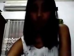 Latina immature flashes her pussy